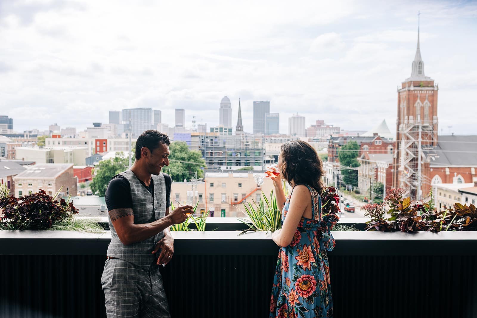 Date night with Louisville skyline in background