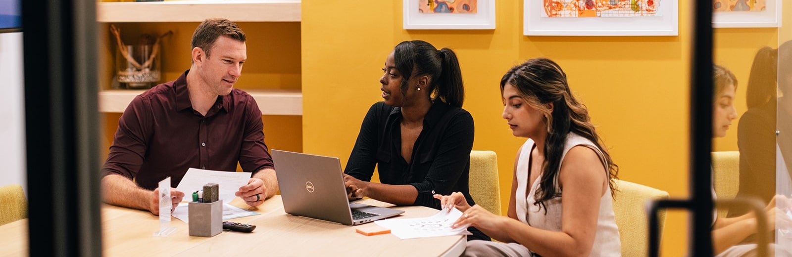 Business startup meeting in conference room
